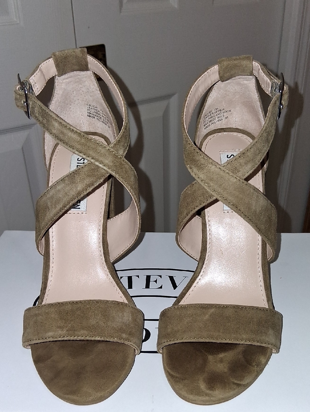 Calliope Olive - Real Suede Leather Heels